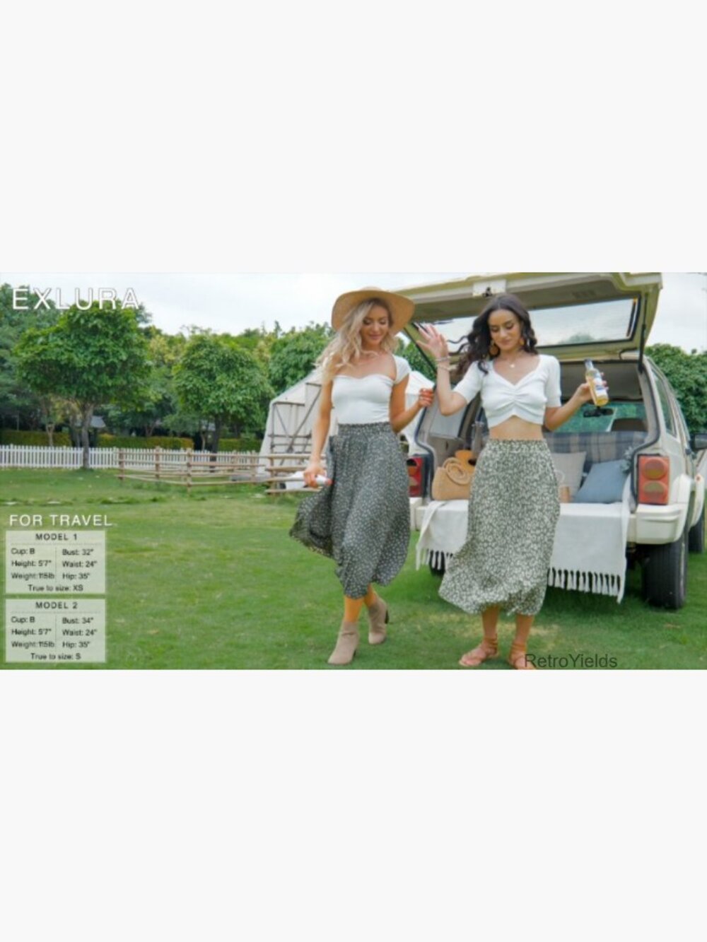 High Waist Polka Dot Pleated Maxi Midi Skirt with Pockets - Picture 7 of 7
